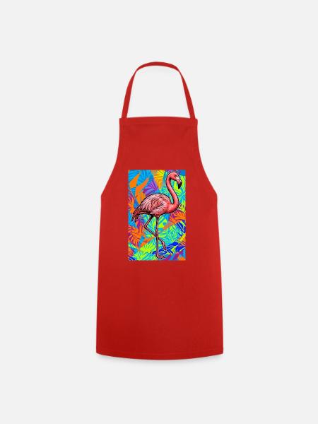 Flamingo - Kochschürze - Rot