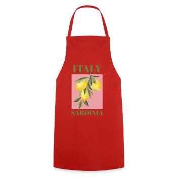 Italy Sardinia Holidays Beach Lemons Sardinia - Cooking Apron - red - Front - AI Model Male 185 dark (185cm)