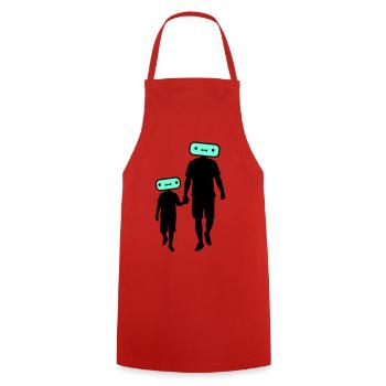Familie Silhouette Liebe Kinder Eltern Mama Papa - Kochschürze - Rot - Vorne - AI Model Male 185 dark (185cm)
