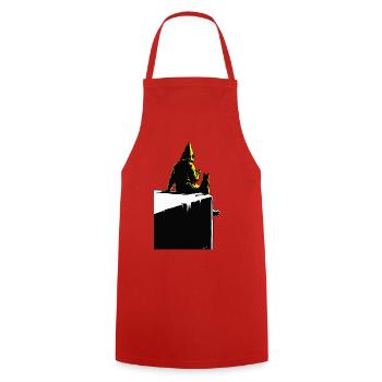 Coffeenaut auf der Spitze - Kochschürze - Rot - Vorne - AI Model Male 185 dark (185cm)