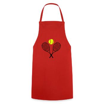 Tennis racket and ball (cheap!) 2 colors - Tablier de cuisine - rouge - Devant - AI Model Male 185 dark (185cm)