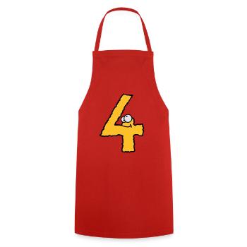Fun 4 four comic book monsters - Cooking Apron - red - Front - AI Model Male 185 dark (185cm)