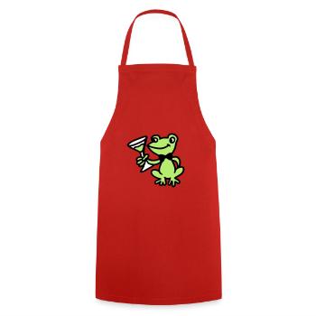 Frog with bow tie and cocktail 3 - Cooking Apron - red - Front - AI Model Male 185 dark (185cm)