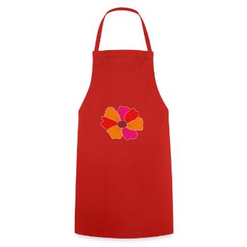 Flower - Kochschürze - Rot - Vorne - AI Model Male 185 dark (185cm)