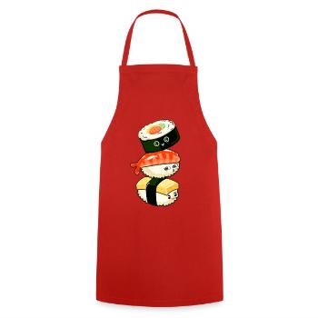 Sushi Kawaii - Kochschürze - Rot - Vorne - AI Model Male 185 dark (185cm)