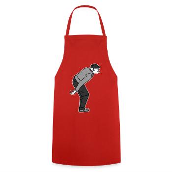 Petanque Spieler Rechtshänder - Kochschürze - Rot - Vorne - AI Model Male 185 dark (185cm)