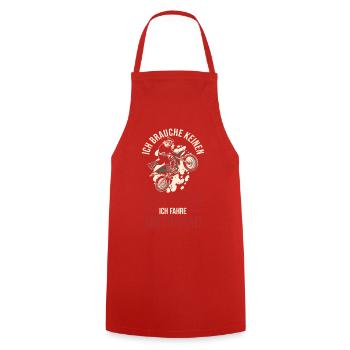 Santa Claus Biker Motorcycle Christmas - Cooking Apron - red - Front - AI Model Male 185 dark (185cm)