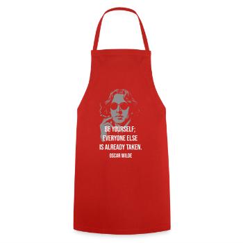 Be Yourself Oscar Wilde Tee - Cooking Apron - red - Front - AI Model Male 185 dark (185cm)