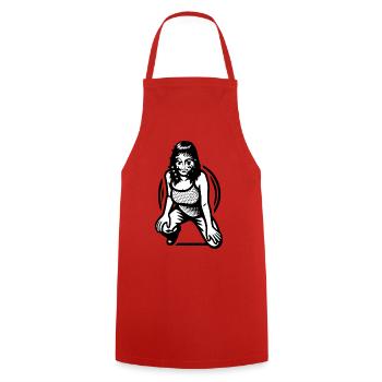 HACKER GIRL - black & white  - Tablier de cuisine - rouge - Devant - AI Model Male 185 dark (185cm)