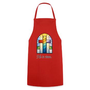 Il est ressuscité - Tablier de cuisine - rouge - Devant - AI Model Male 185 dark (185cm)