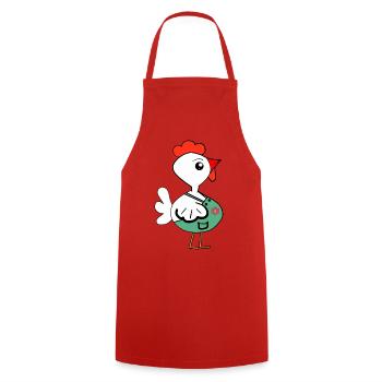 Gardener Chicken Chickens Hobby Gardener - Cooking Apron - red - Front - AI Model Male 185 dark (185cm)