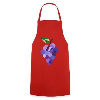 Geometric Grapes – Modern Grapes Motif - Cooking Apron - red - Front - AI Model Male 185 dark (185cm)
