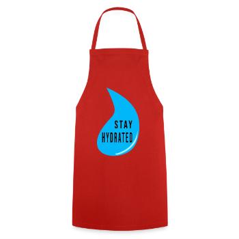 Stay Hydrated Water Drop Design – Fitness Quote - Kochschürze - Rot - Vorne - AI Model Male 185 dark (185cm)