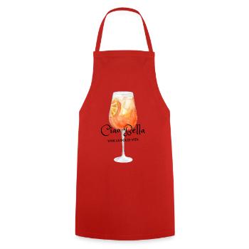 Citrus Glass Splash Watercolor - Cooking Apron - red - Front - AI Model Male 185 dark (185cm)