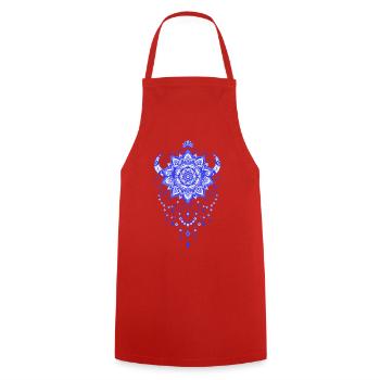 Spirituality Sacred Geometry Lotus Flower Zen - Cooking Apron - red - Front - AI Model Male 185 dark (185cm)