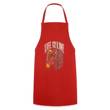 Industrial Climber Height Worker Life On The Line - Cooking Apron - red - Front - AI Model Male 185 dark (185cm)