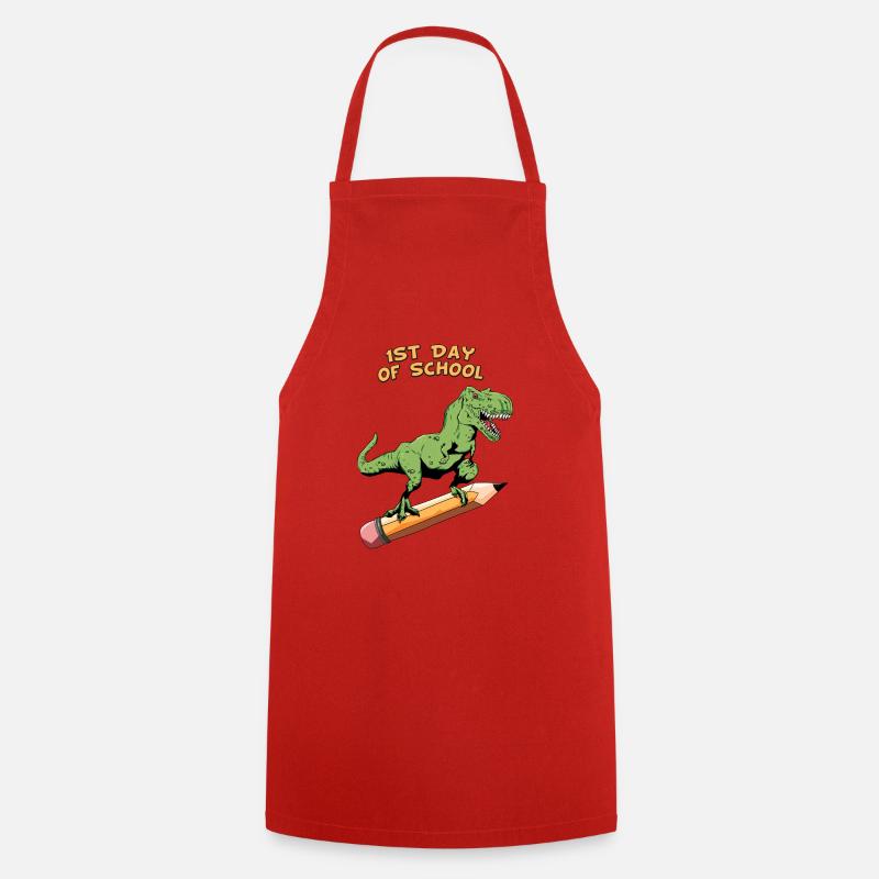 TRex 1er jour d'école - Tablier de cuisine - rouge