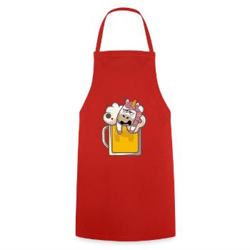 Einhorn Bier Mallorca Motto Partnerlook Party - Kochschürze - Rot - Vorne - AI Model Male 185 dark (185cm)