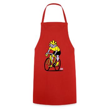 Radfahrer - Radsport - Kochschürze - Rot - Vorne - AI Model Male 185 dark (185cm)