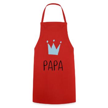 Papa Krone - Meilleur Papa - Tablier de cuisine - rouge - Devant - AI Model Male 185 dark (185cm)