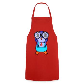 Télescope Astronomie Astronome Pingouin - Tablier de cuisine - rouge - Devant - AI Model Male 185 dark (185cm)