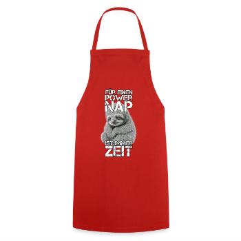 Faultier Power Nap Geschenk - Kochschürze - Rot - Vorne - AI Model Male 185 dark (185cm)