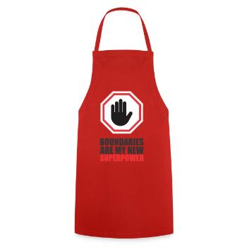 Empowering Hand with Boundary Reminder - Cooking Apron - red - Front - AI Model Male 185 dark (185cm)