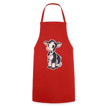 Vache - Tablier de cuisine - rouge - Devant - AI Model Male 185 dark (185cm)