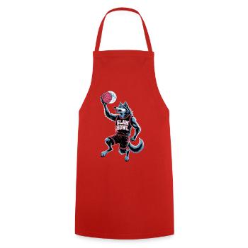 Slam Howl Basketball Wolf - Cooking Apron - red - Front - AI Model Male 185 dark (185cm)
