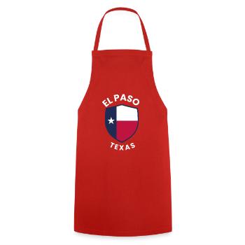 El Paso Texas Shield-Flagge - Kochschürze - Rot - Vorne - AI Model Male 185 dark (185cm)