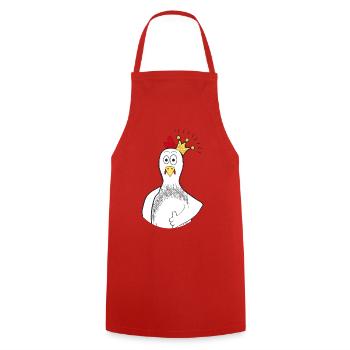 Chicken with crown - Cooking Apron - red - Front - AI Model Male 185 dark (185cm)