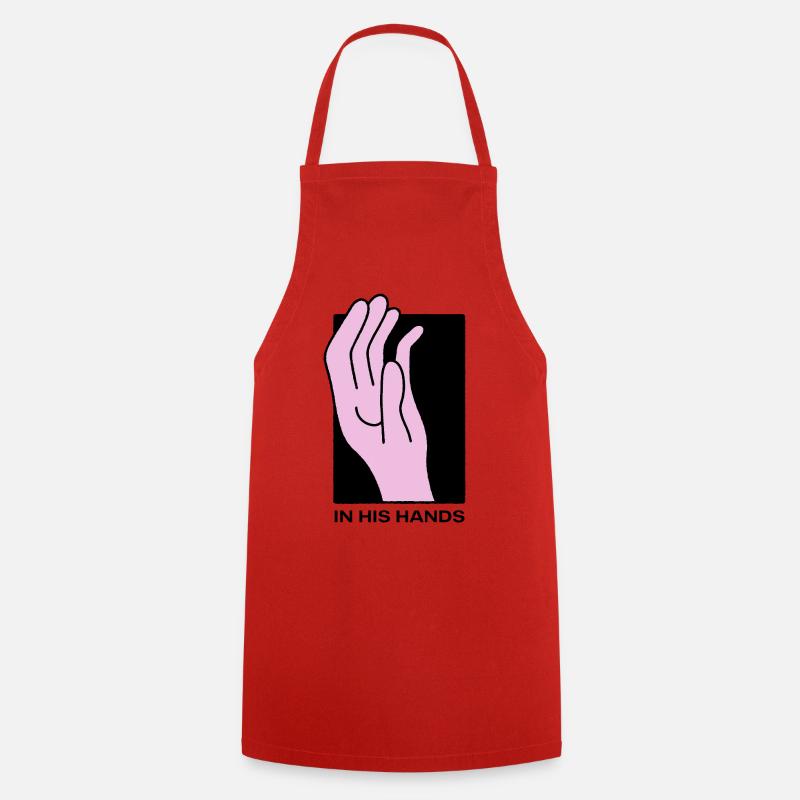 In his Hands - Cooking Apron - red