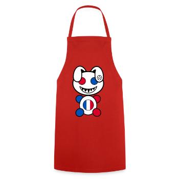 Plush Mascot as Francy - Cooking Apron - red - Front - AI Model Male 185 dark (185cm)