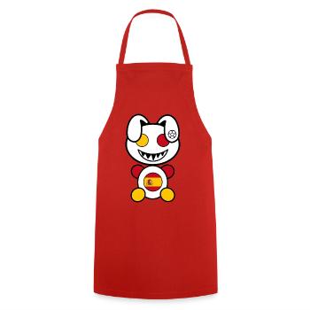 Plush Mascot as Spanny - Cooking Apron - red - Front - AI Model Male 185 dark (185cm)