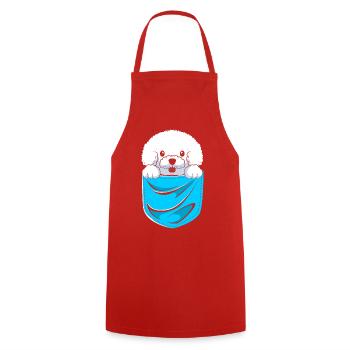 Bichon Frise Dog - Tablier de cuisine - rouge - Devant - AI Model Male 185 dark (185cm)