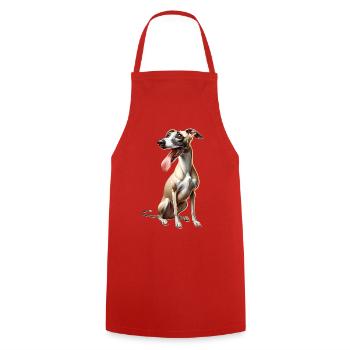 Windhund - Kochschürze - Rot - Vorne - AI Model Male 185 dark (185cm)