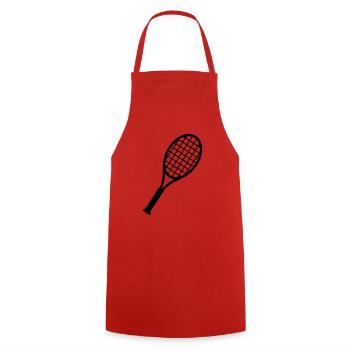 Tennis - Kochschürze - Rot - Vorne - AI Model Male 185 dark (185cm)