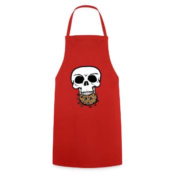 mort crâne mort tête squelette os mort - Tablier de cuisine - rouge - Devant - AI Model Male 185 dark (185cm)