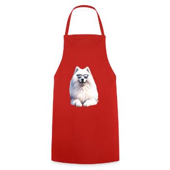 Samoyed Dog Gifts Cute Samoyed Dog Graphic - Cooking Apron - red - Front - AI Model Male 185 dark (185cm)