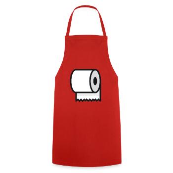 Toilet paper toilet roll toilet paper - Cooking Apron - red - Front - AI Model Male 185 dark (185cm)