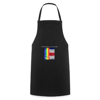 2 DRAPEAUX, 1 NATION LGBTQ x FRANCE - Tablier de cuisine - noir - Devant - AI Model Male 185 dark (185cm)