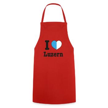 I Love Luzern | Schweiz Wappen Liebe Herz - Kochschürze - Rot - Vorne - AI Model Male 185 dark (185cm)