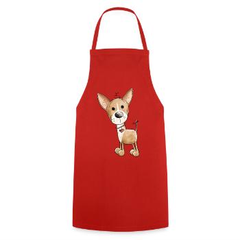 Kleiner Chihuahua Hund - Kochschürze - Rot - Vorne - AI Model Male 185 dark (185cm)
