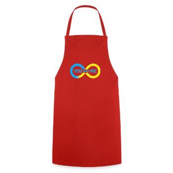 Vivid friendship illustration - Cooking Apron - red - Front - AI Model Male 185 dark (185cm)
