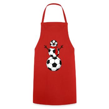 Football dessin animé bonhomme de neige - Tablier de cuisine - rouge - Devant - AI Model Male 185 dark (185cm)