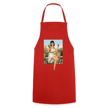 Pin Up Italy Rom Wein und Trauben - Kochschürze - Rot - Vorne - AI Model Male 185 dark (185cm)