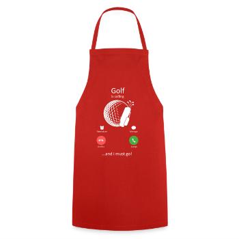 Golf ruft und ich muss aufhören, Bildschirm Golf spielen - Kochschürze - Rot - Vorne - AI Model Male 185 dark (185cm)