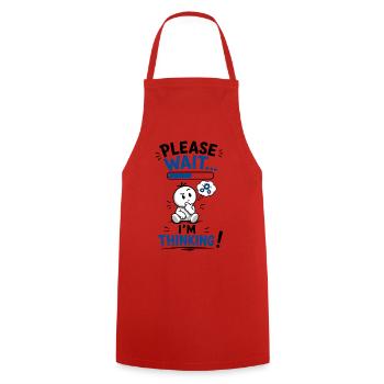 Attendez… Réflexion en chargement - Tablier de cuisine - rouge - Devant - AI Model Male 185 dark (185cm)