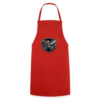 Welder Sparks Metal Industry Work Pride - Cooking Apron - red - Front - AI Model Male 185 dark (185cm)