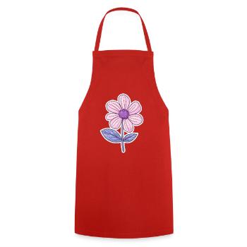 Fleurs - Tablier de cuisine - rouge - Devant - AI Model Male 185 dark (185cm)